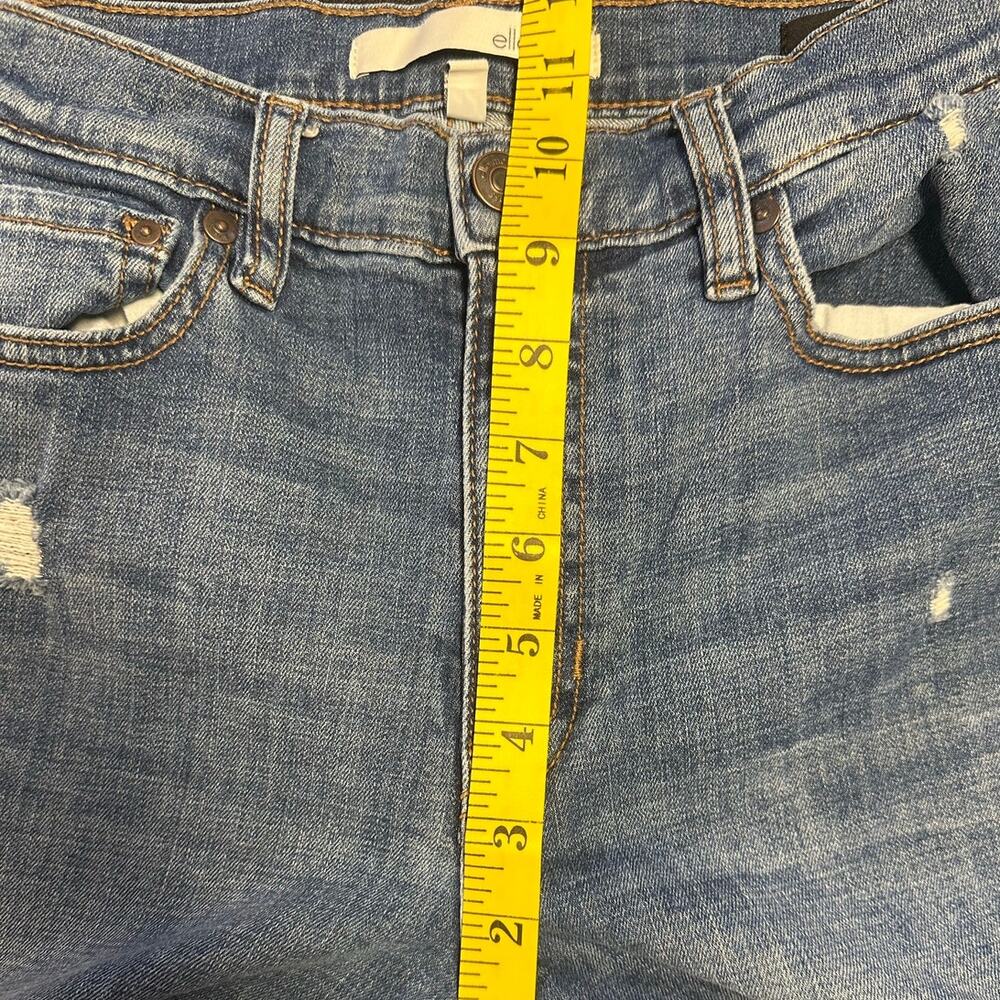 Cropped Wide Leg Jeans Womens 27 Raw Hem Distressed Medium Wash Trendy Deni - Picture 10 of 11